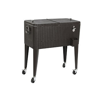 Bärbar kyl DKD Home Decor Brun Metall syntetisk rattan 76 L 83 x 48 x 86 cm
