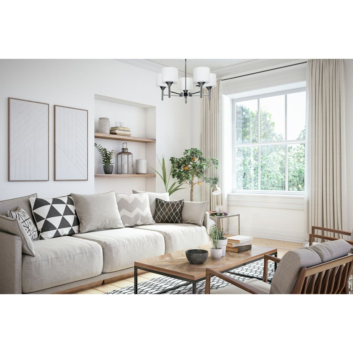 Taklampa Activejet AJE-MIRA 5P Vit Silvrig Metall 40 W 47,5 x 34 x 47,5 cm - 5