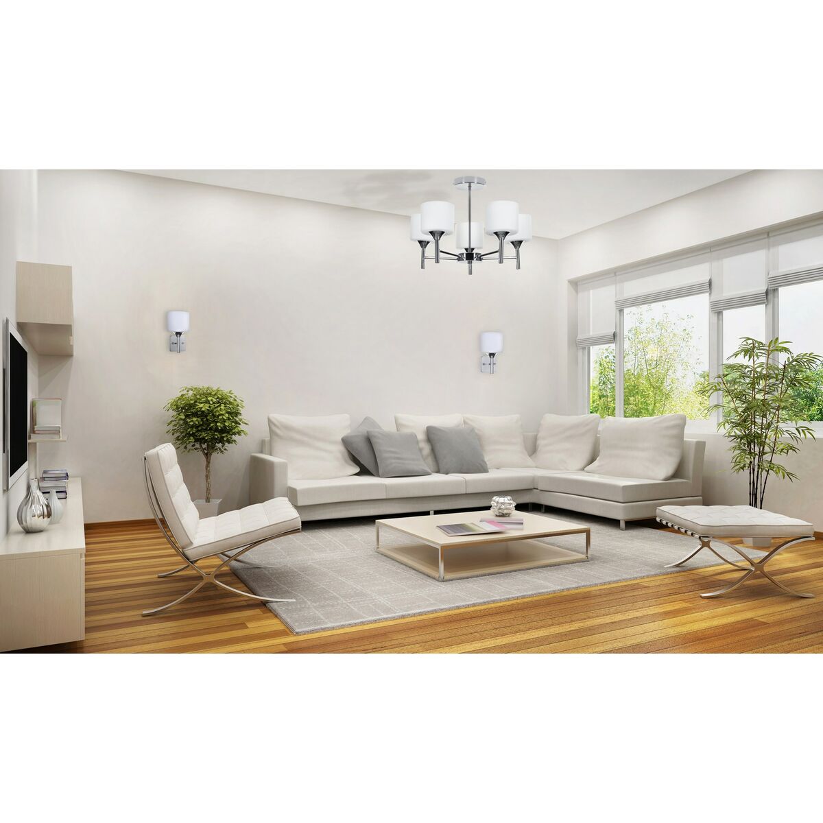 Taklampa Activejet AJE-MIRA 5P Vit Silvrig Metall 40 W 47,5 x 34 x 47,5 cm - 4