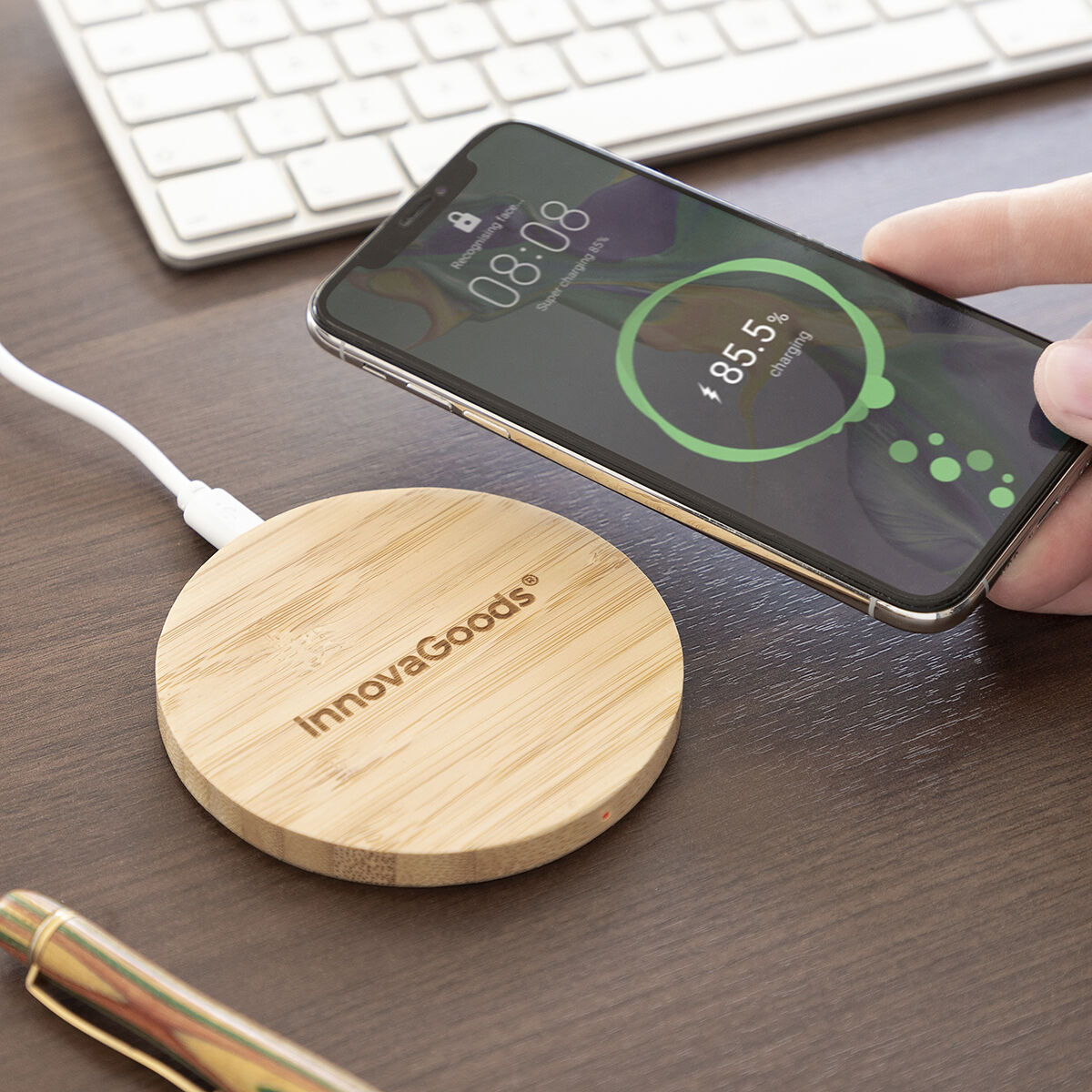 Trådlös laddare i bambu Wirber InnovaGoods - 13