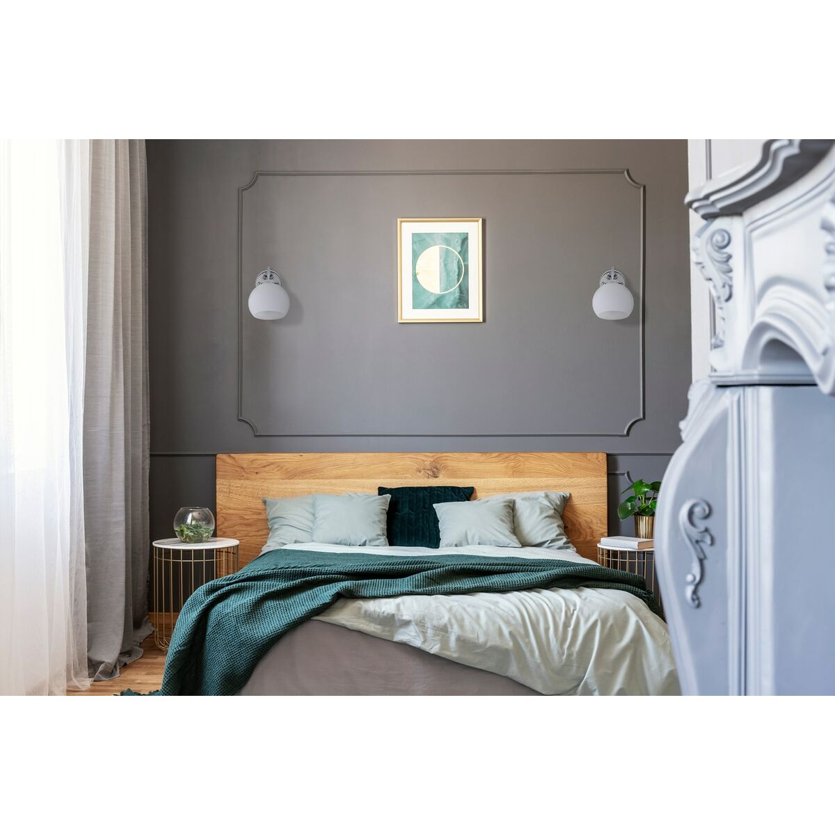 Vägglykta Activejet AJE-IRMA 1P Vit Silvrig Metall 40 W 13 x 17,5 x 24,5 cm (1 Delar) - 4