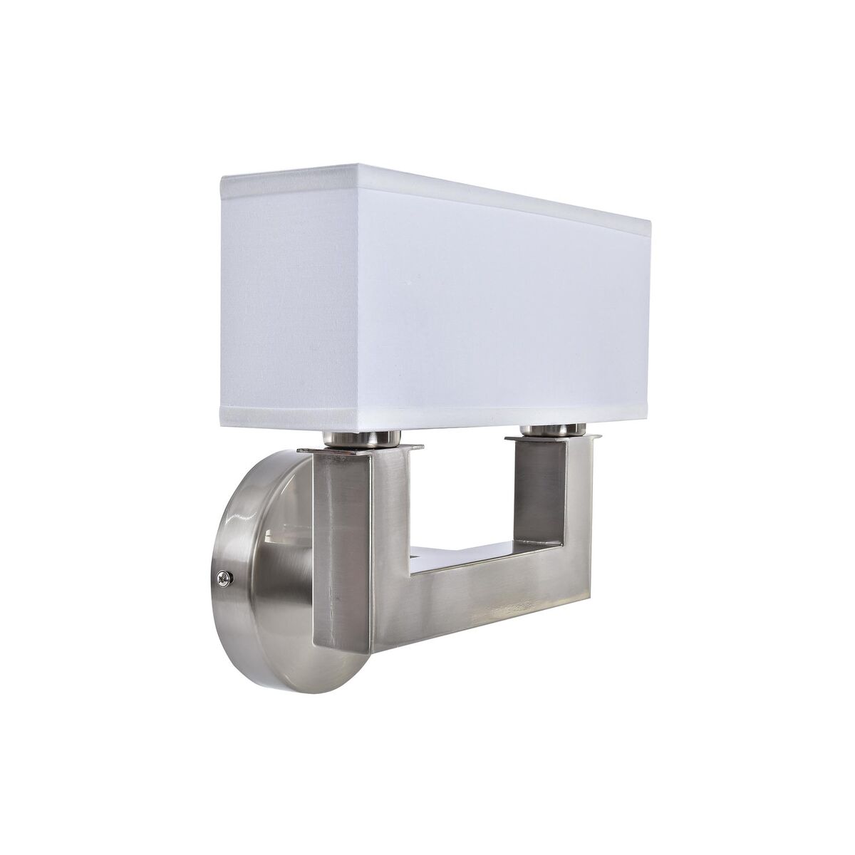 Vägglampa DKD Home Decor Silvrig Metall Polyester Vit 220 V 40 W (25 x 14 x 24 cm) - 4