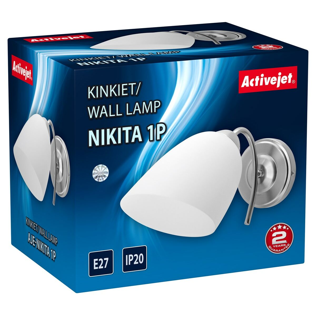 Vägglykta Activejet NIKITA 1P Nikiel Vit ickel Metall Glas 60 W 220-240 V 26 x 12 x 12,5 cm 30 x 12 x 15 cm (1 Delar) - 4