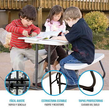 Barnbord Lifetime Kräm Hopfällbar Picknick 82,5 x 53,5 x 90 cm Stål Plast