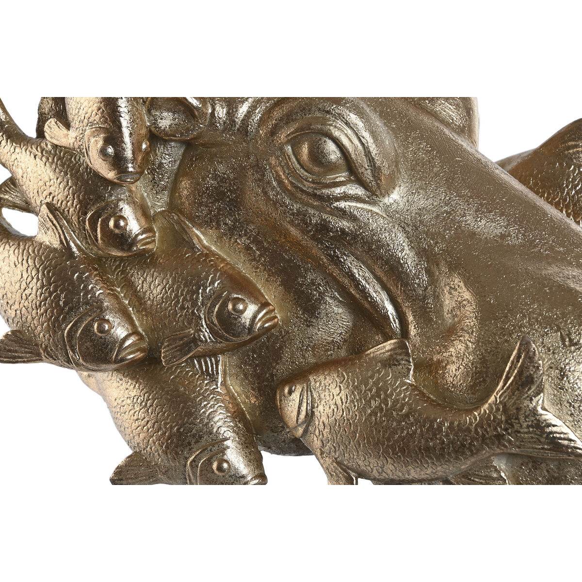 Prydnadsfigur Home ESPRIT Svart Gyllene Flodhäst 33 x 21,5 x 45 cm - 2