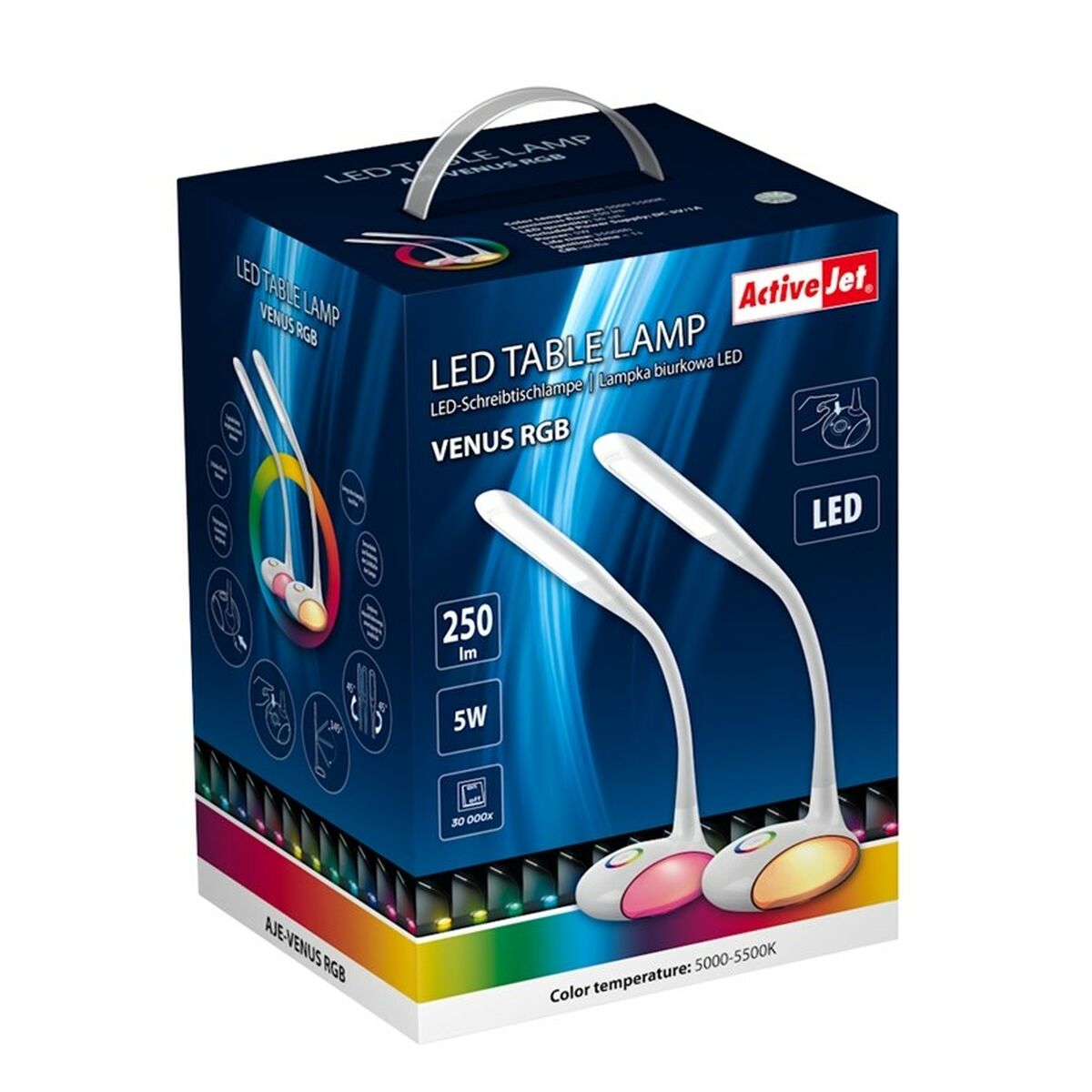 Bordslampa Activejet AJE-VENUS RGB Vit Plast 5 W 16 x 5 x 16 cm - 4