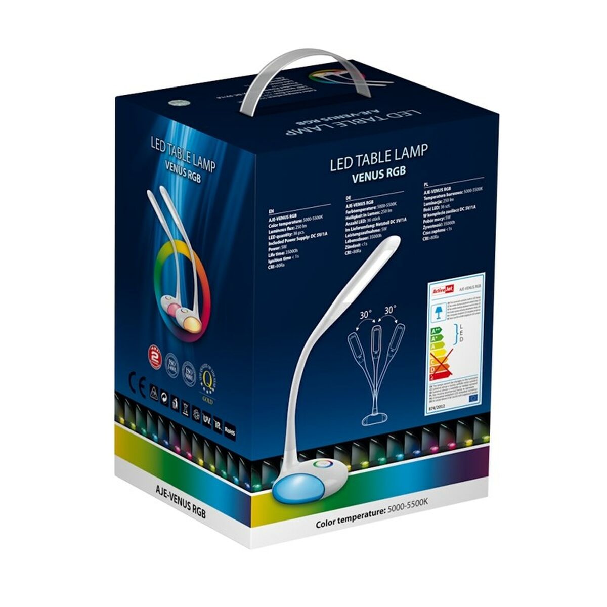 Bordslampa Activejet AJE-VENUS RGB Vit Plast 5 W 16 x 5 x 16 cm - 5