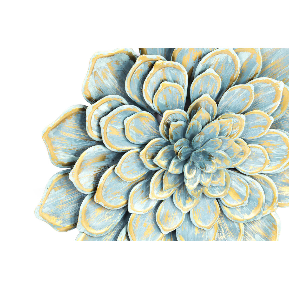Väggdekoration DKD Home Decor 61 x 8 x 61 cm Blomster Blå Orange Shabby Chic (2 antal) - 2