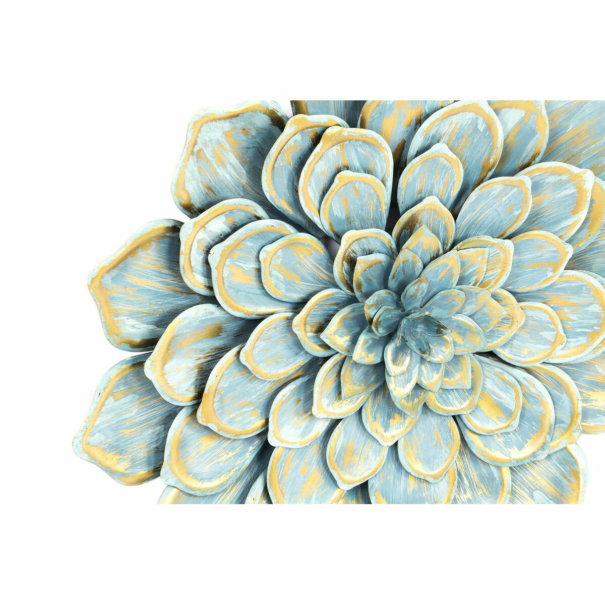 Väggdekoration DKD Home Decor 61 x 8 x 61 cm Blomster Blå Orange Shabby Chic (2 antal) - 4