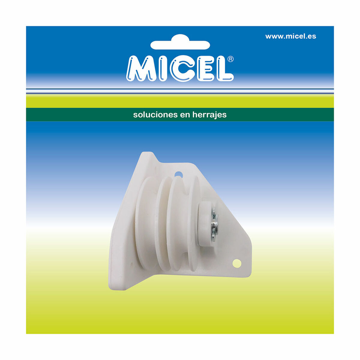 Remskiva för pergola Micel TLD20 Nylon 7,3 x 7,3 x 8 cm Oldalsó Vit - 2
