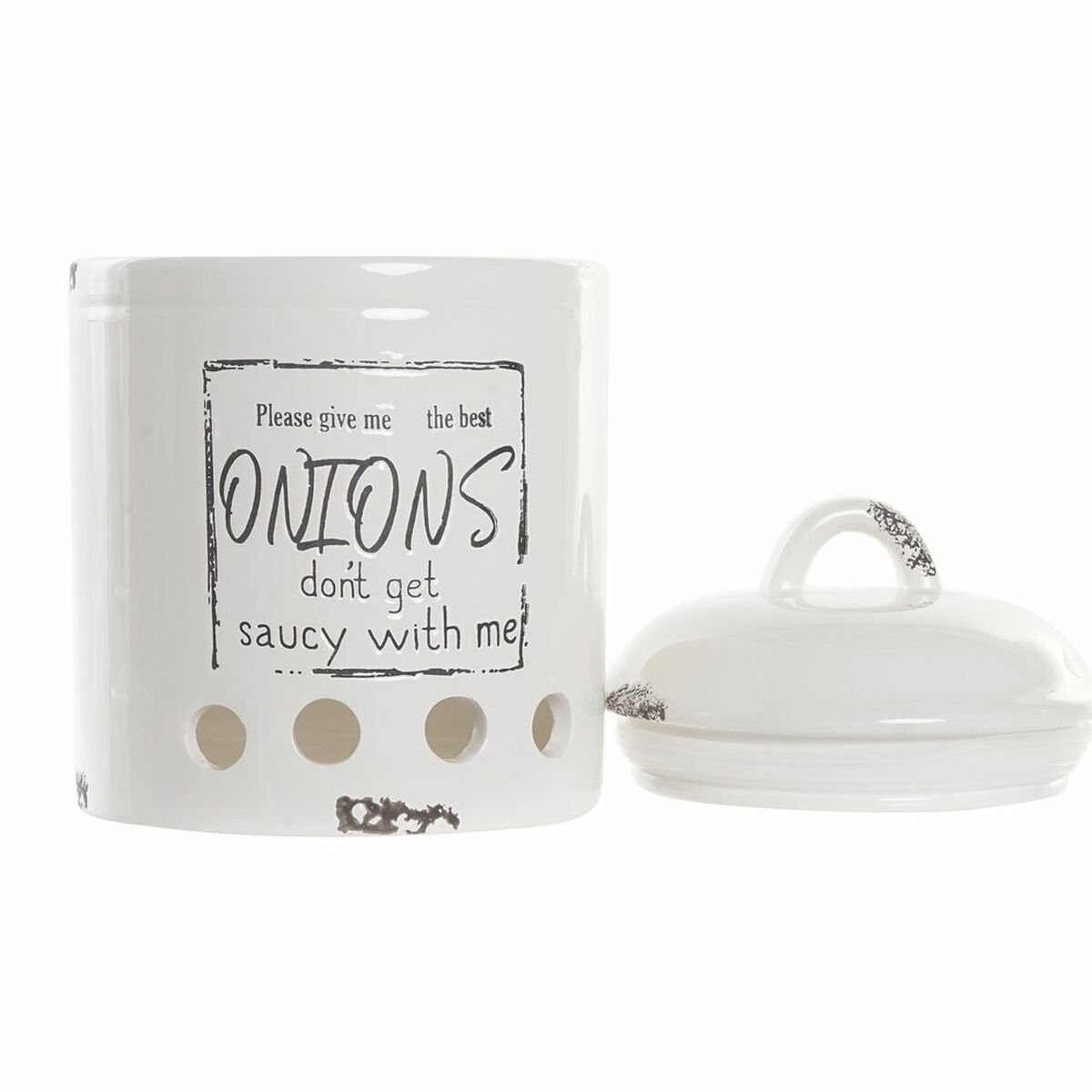 Burk DKD Home Decor Vit Dolomite Lök - 3