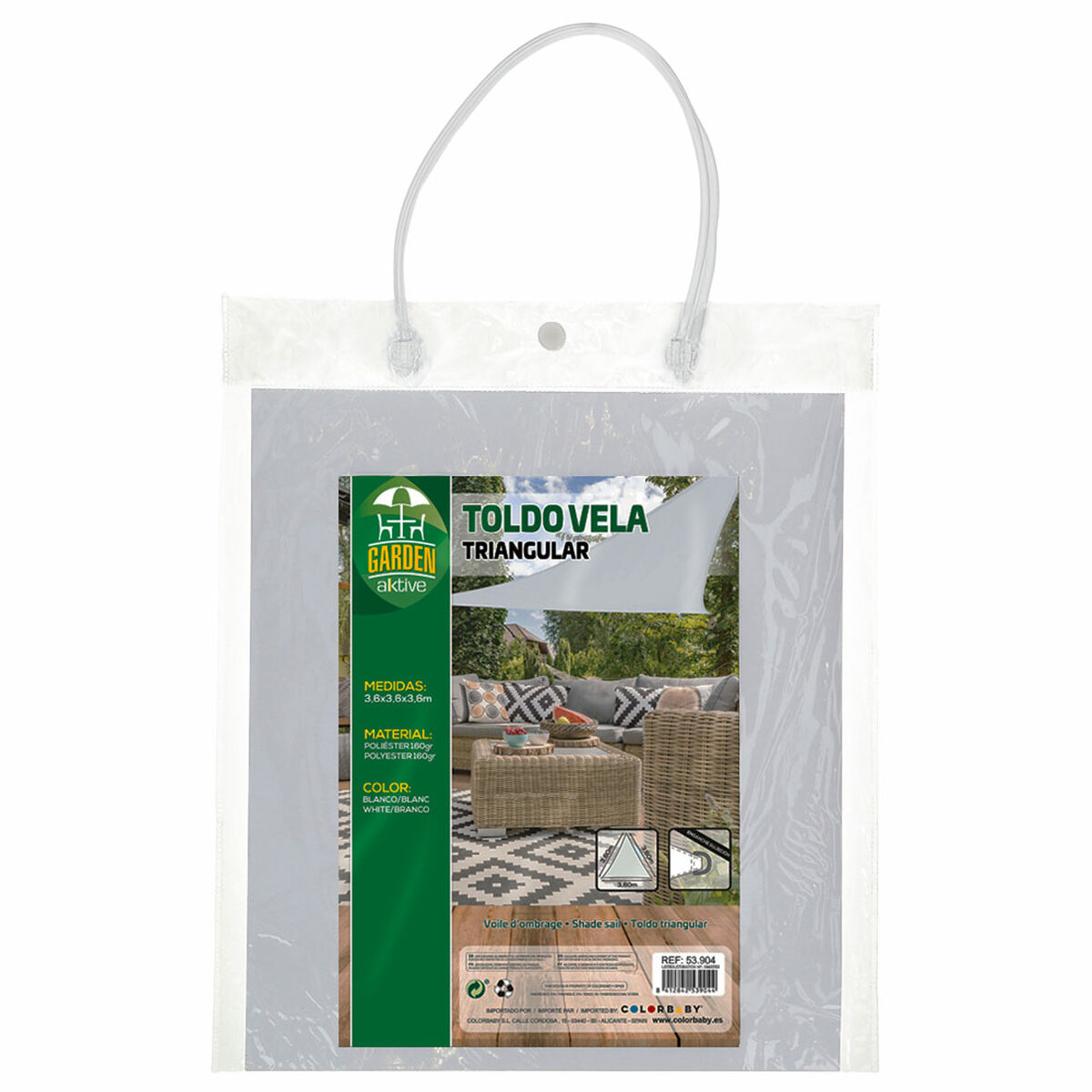 Skugga segel Aktive Triangulär 360 x 0,5 x 360 cm (6 antal) - 5