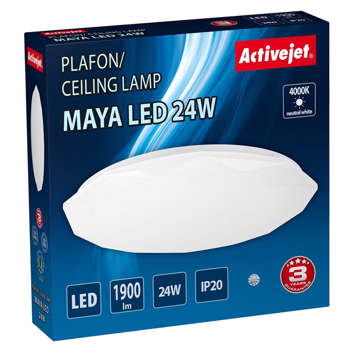 Taklampa Activejet AJE-MAYA Vit 80 24 W - 4