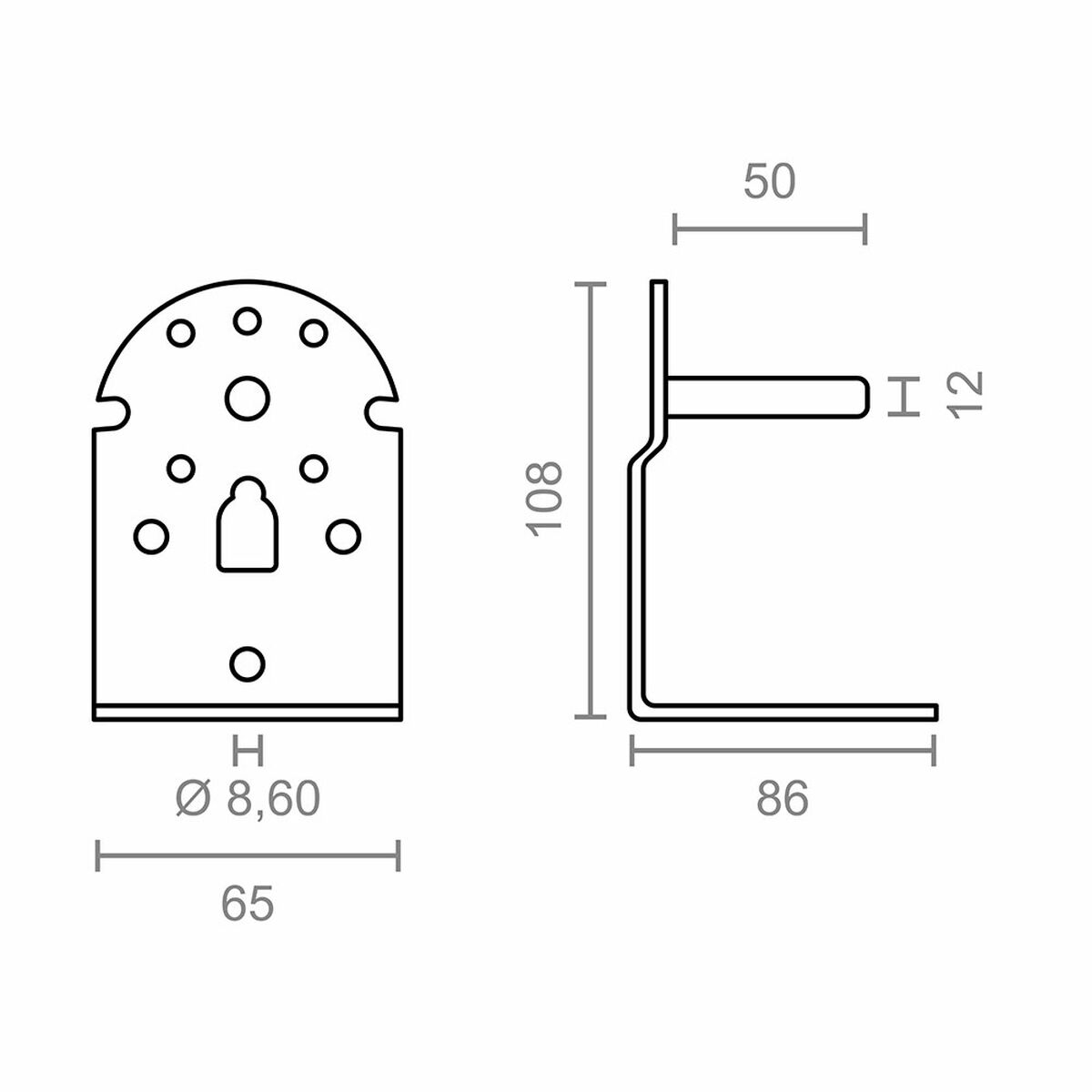 Stöd för markis Micel TLD08 Vit 6,5 x 8,6 x 10,8 cm Axel - 3