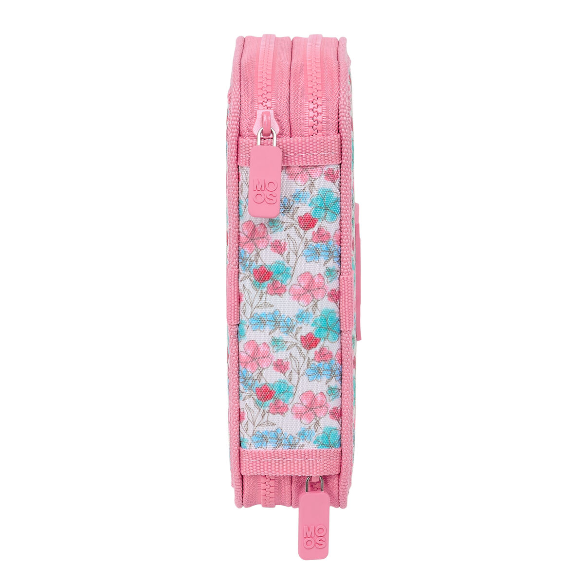 Dubbelt pennfodral Moos Flores Multicolour 12.5 x 19.5 x 4 cm 28 Delar - 3