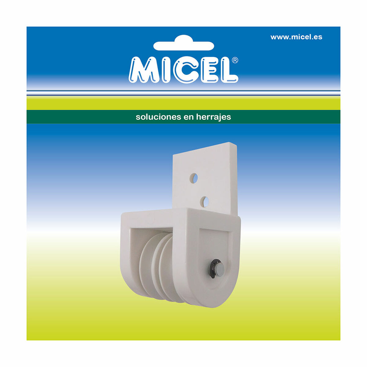 Remskiva för pergola Micel TLD19 Nylon 4,3 x 4,2 x 7,8 cm Frontal Vit - 2