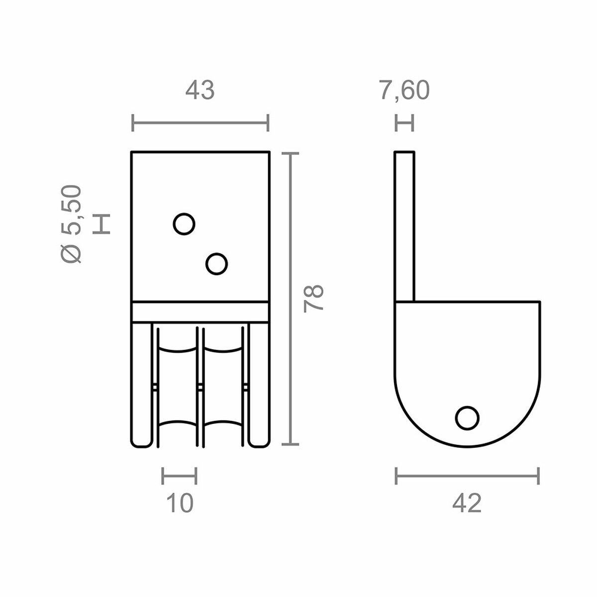 Remskiva för pergola Micel TLD19 Nylon 4,3 x 4,2 x 7,8 cm Frontal Vit - 3