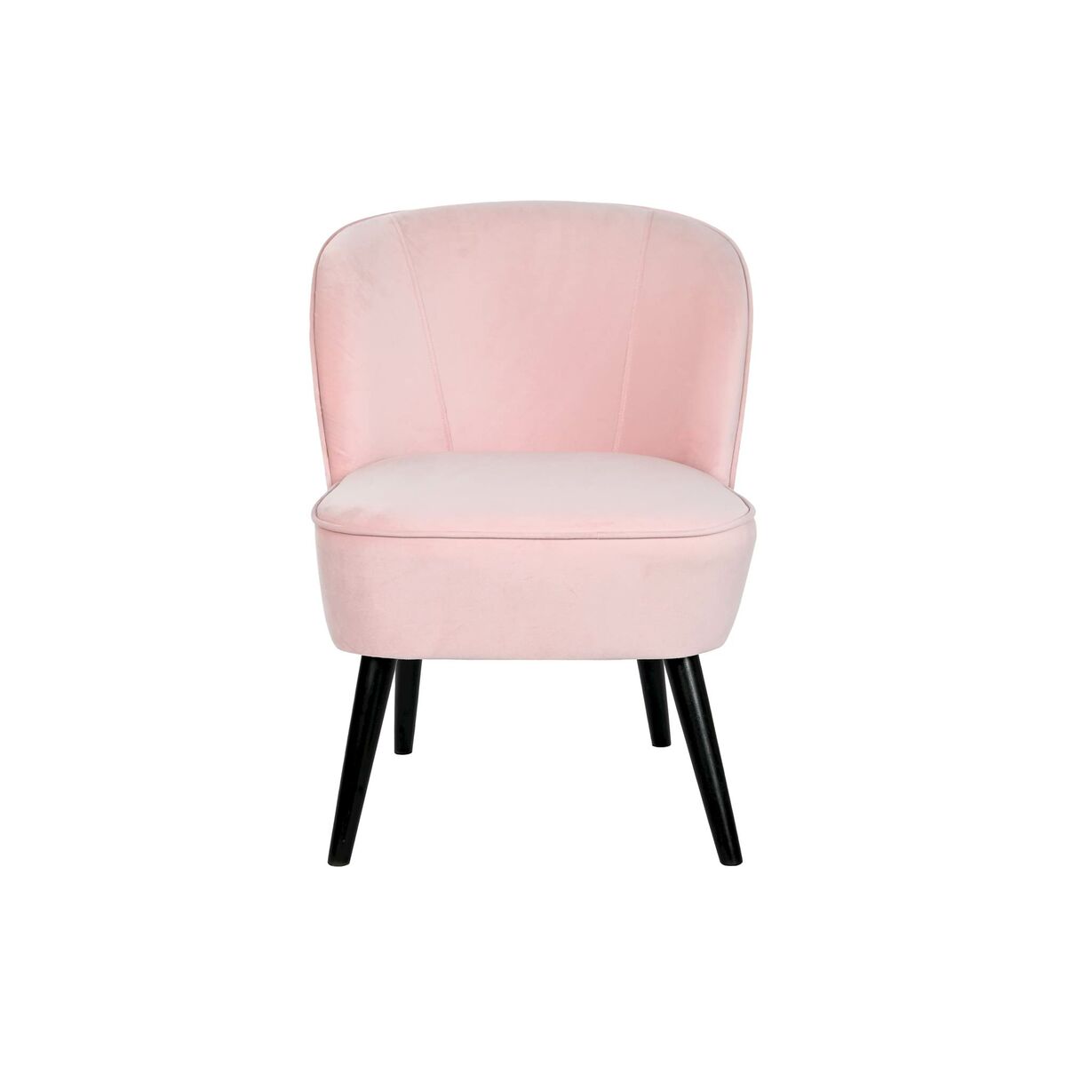 Fåtölj DKD Home Decor Svart Ljusrosa Trä 60 x 70 x 78 cm - 5