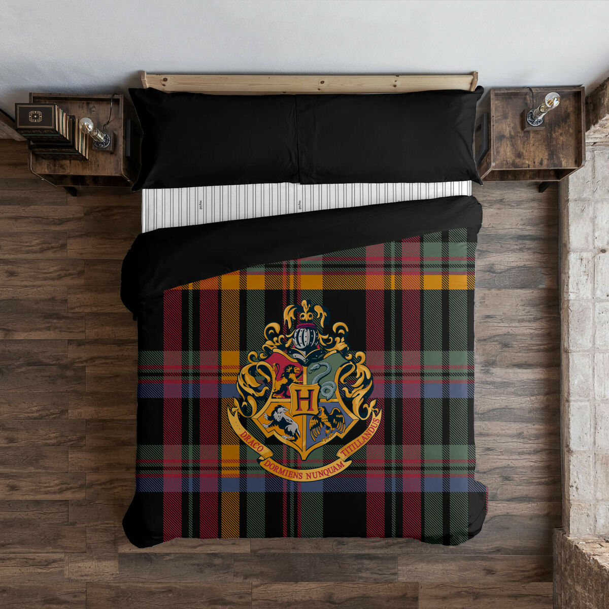 Påslakan Harry Potter Classic Hogwarts Multicolour 175 Trådar 240 x 220 cm Säng 150/160