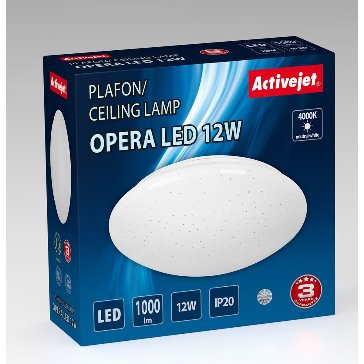 Taklampa Activejet AJE-OPERA 12W Vit 80 12 W - 2