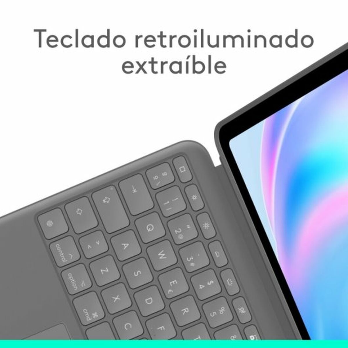 Fodral till Läsplatta Logitech iPad Air 2024 Grå Qwerty Spanska QWERTY - 3