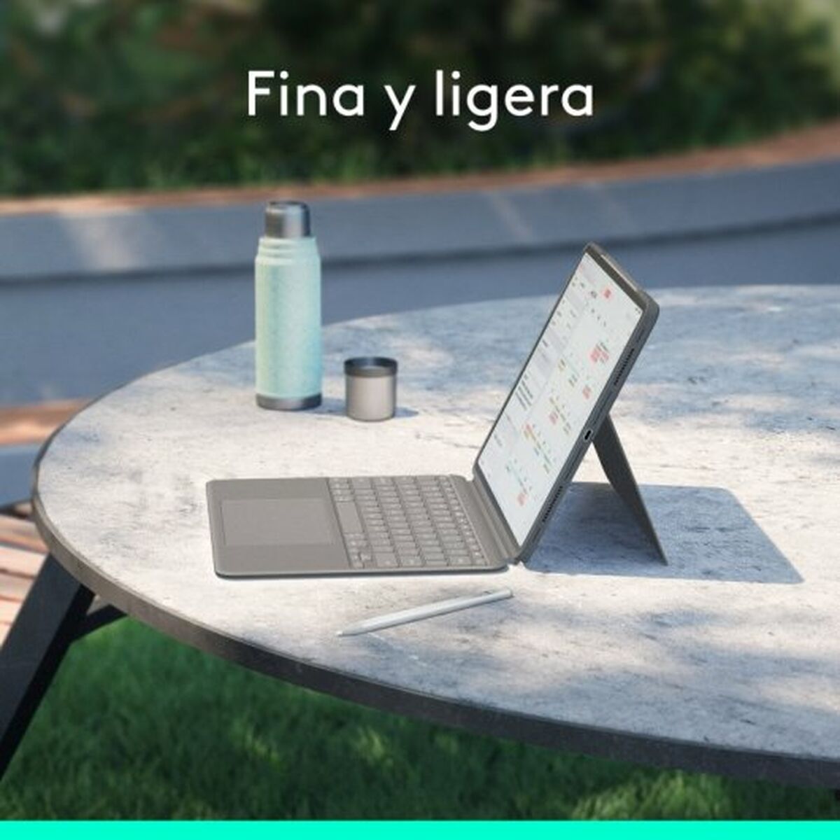 Fodral till Läsplatta Logitech iPad Air 2024 Grå Qwerty Spanska QWERTY - 7
