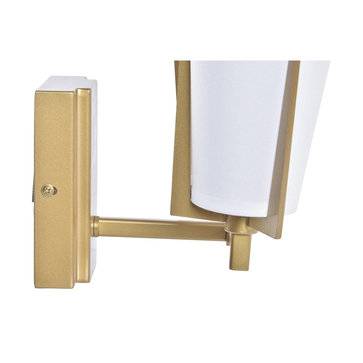 Vägglampa DKD Home Decor Glas Gyllene Metall Polyester Vit (30 x 18 x 23 cm) - 7