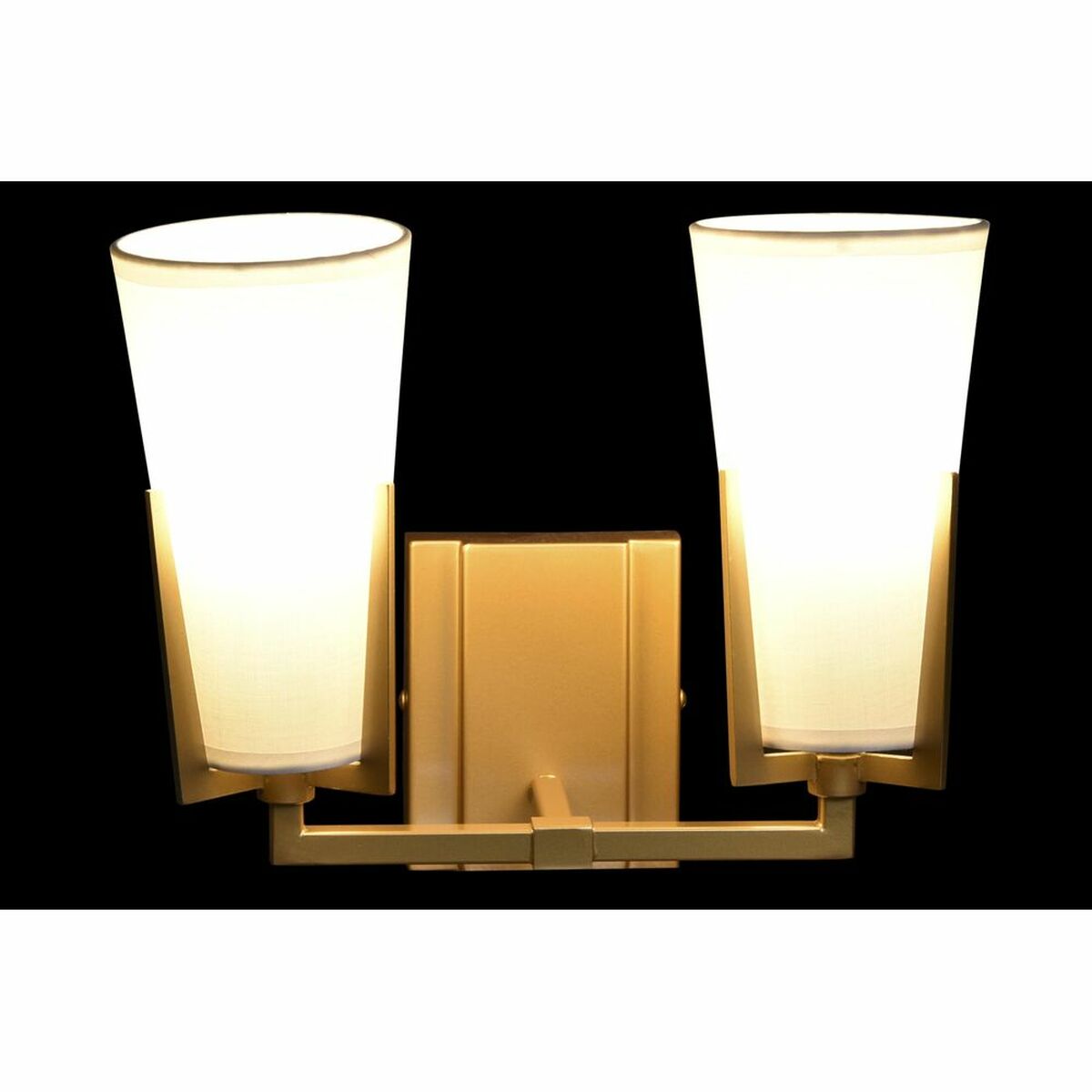 Vägglampa DKD Home Decor Glas Gyllene Metall Polyester Vit (30 x 18 x 23 cm) - 5