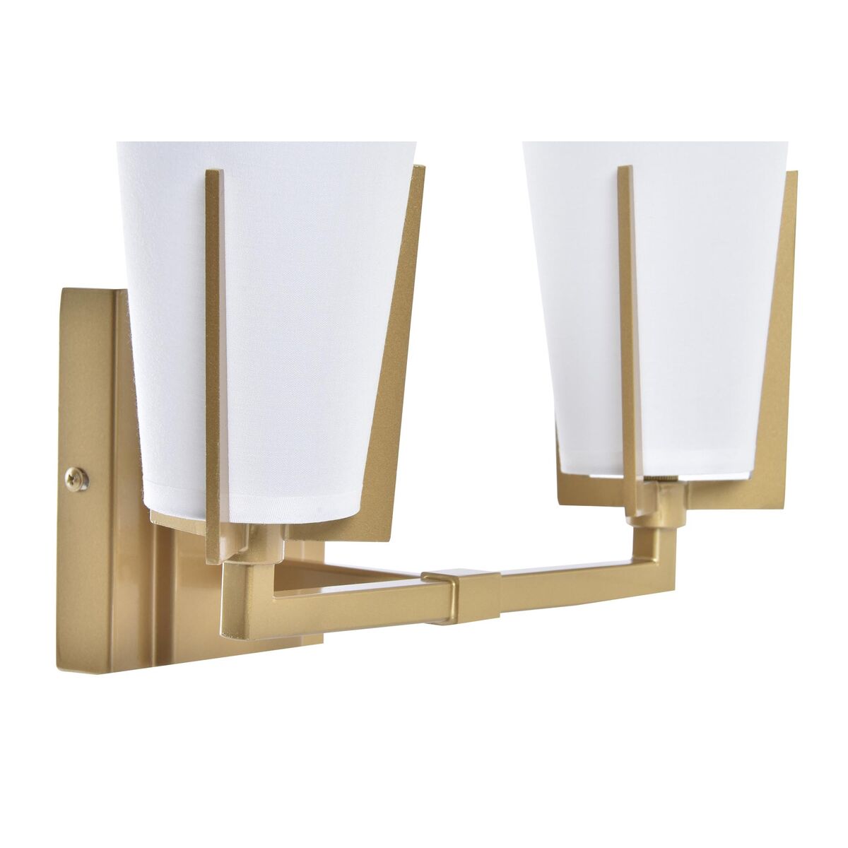 Vägglampa DKD Home Decor Glas Gyllene Metall Polyester Vit (30 x 18 x 23 cm) - 3