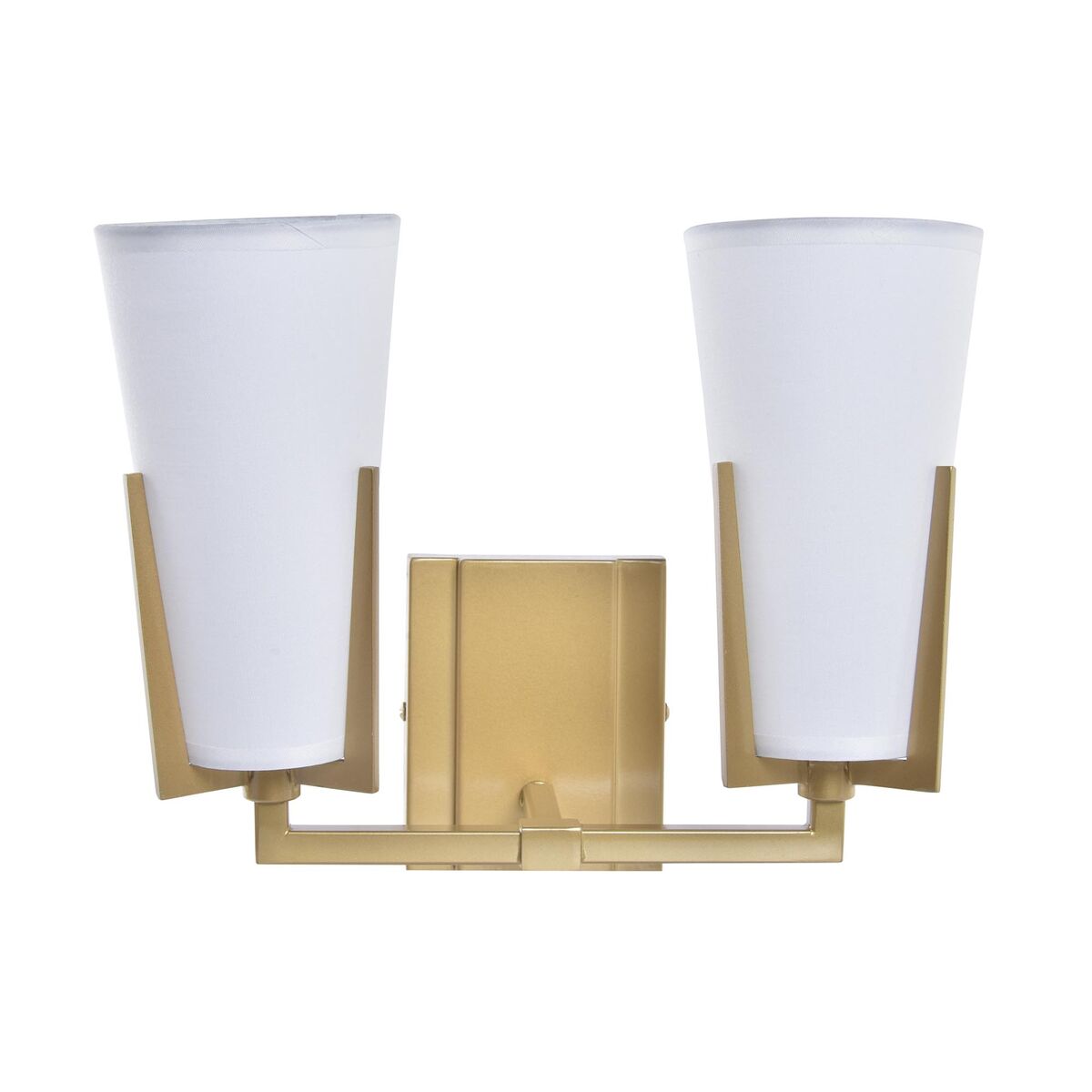 Vägglampa DKD Home Decor Glas Gyllene Metall Polyester Vit (30 x 18 x 23 cm) - 4