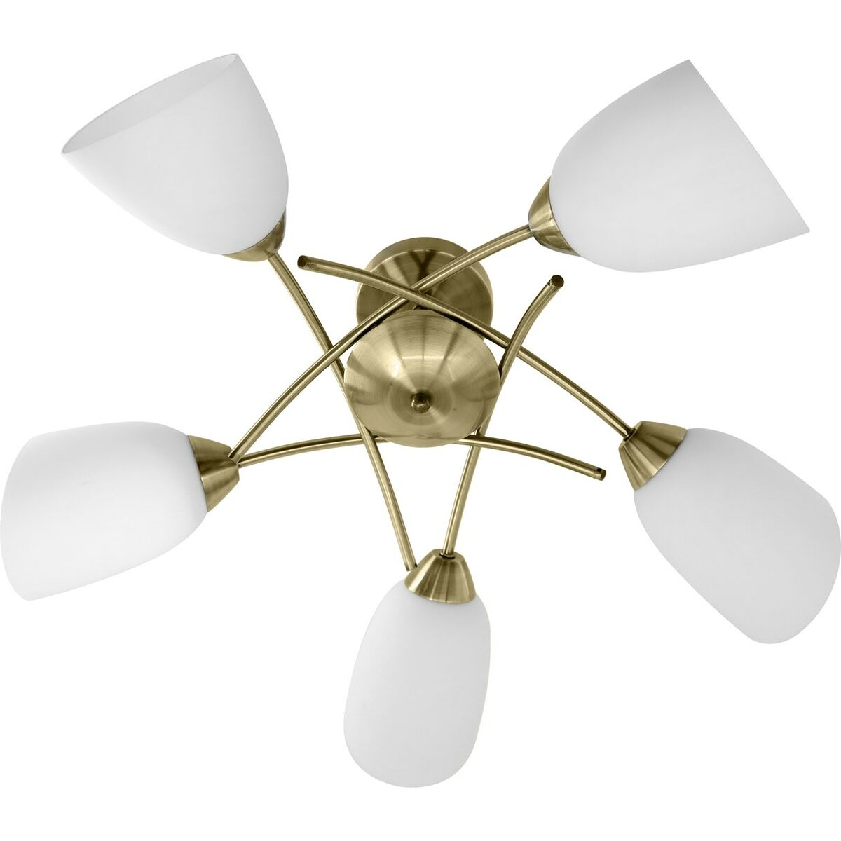 Taklampa Activejet NIKITA 5P Patyna Vit Metall Glas 200 W - 2