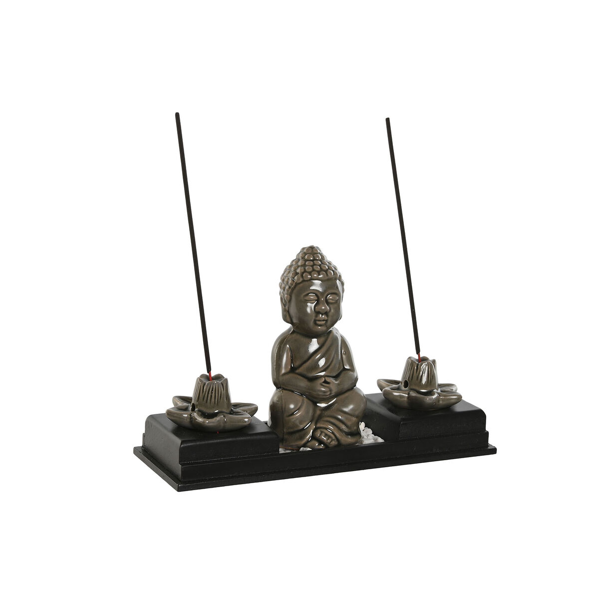 Eterisk oljebrännare Home ESPRIT Keramik Trä MDF Buddha 24 x 8 x 14 cm (2 antal) - 3