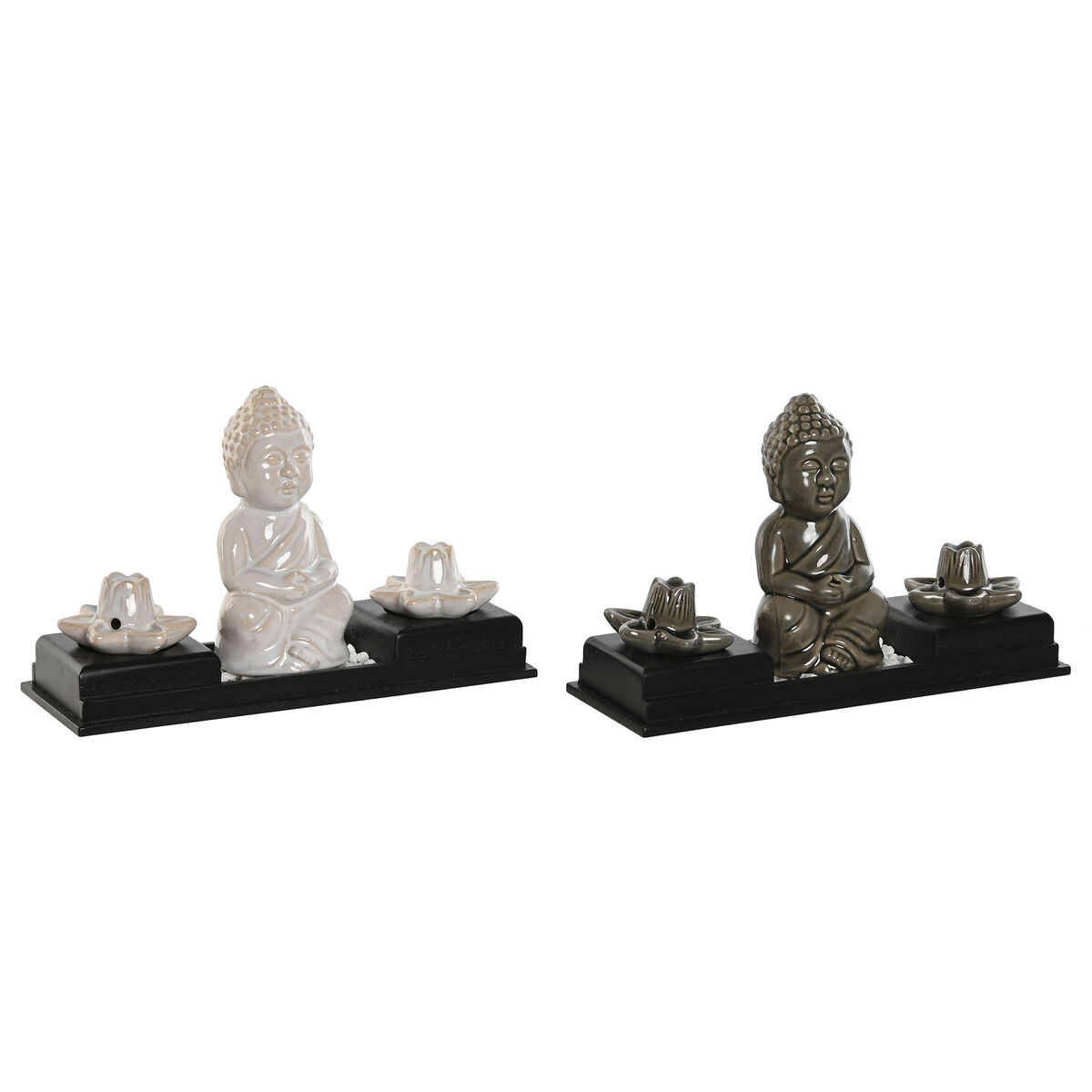 Eterisk oljebrännare Home ESPRIT Keramik Trä MDF Buddha 24 x 8 x 14 cm (2 antal)