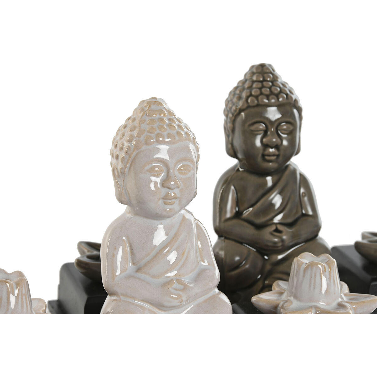 Eterisk oljebrännare Home ESPRIT Keramik Trä MDF Buddha 24 x 8 x 14 cm (2 antal) - 4