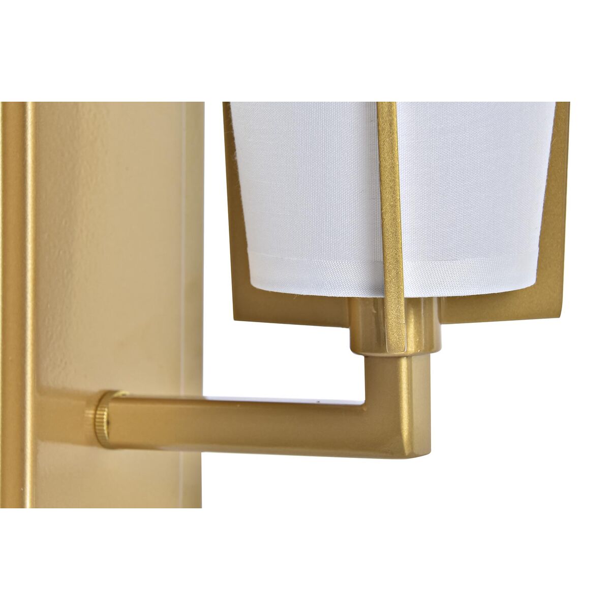 Vägglampa DKD Home Decor 25W Gyllene Metall Polyester Vit 220 V (12 x 14 x 25 cm) - 4