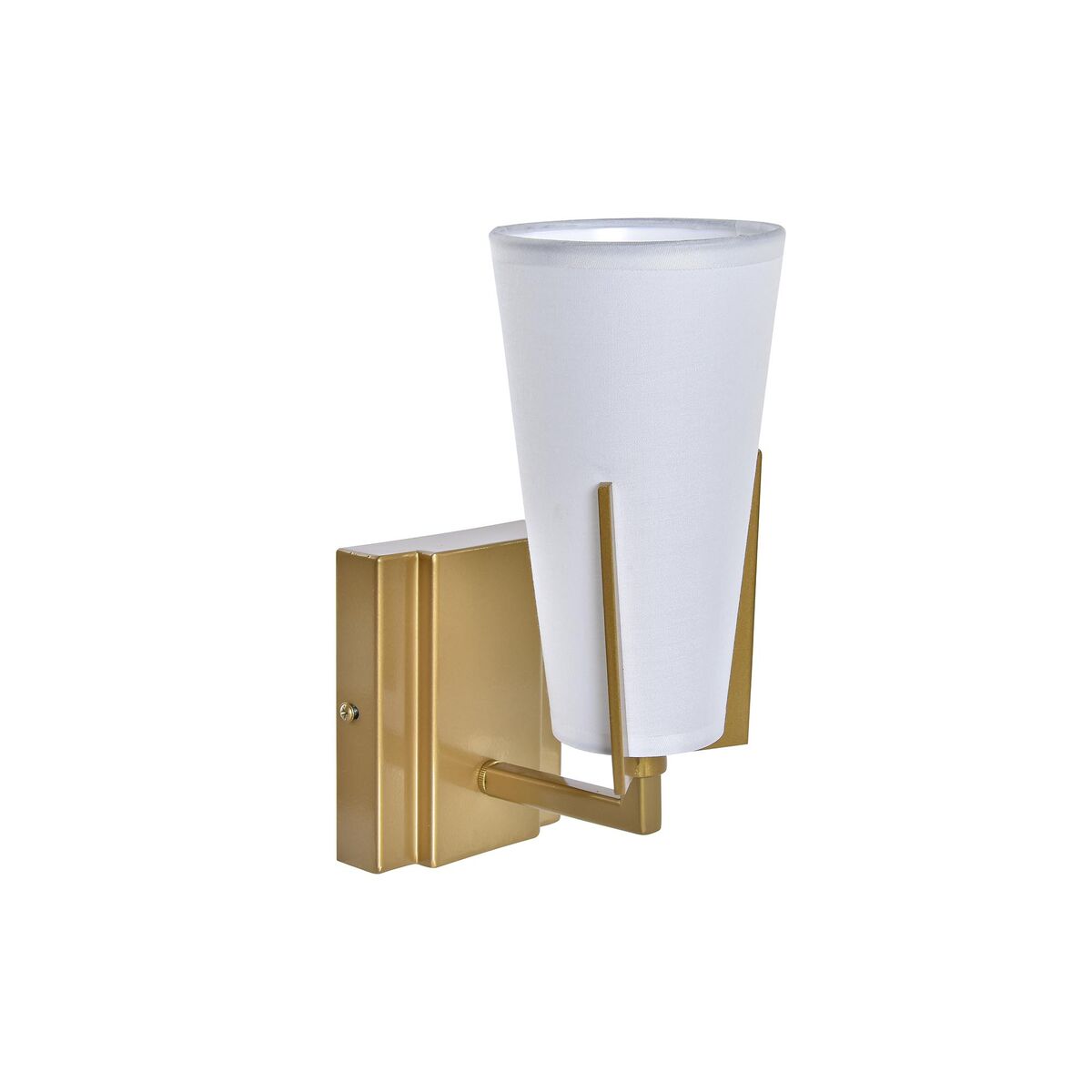 Vägglampa DKD Home Decor 25W Gyllene Metall Polyester Vit 220 V (12 x 14 x 25 cm)