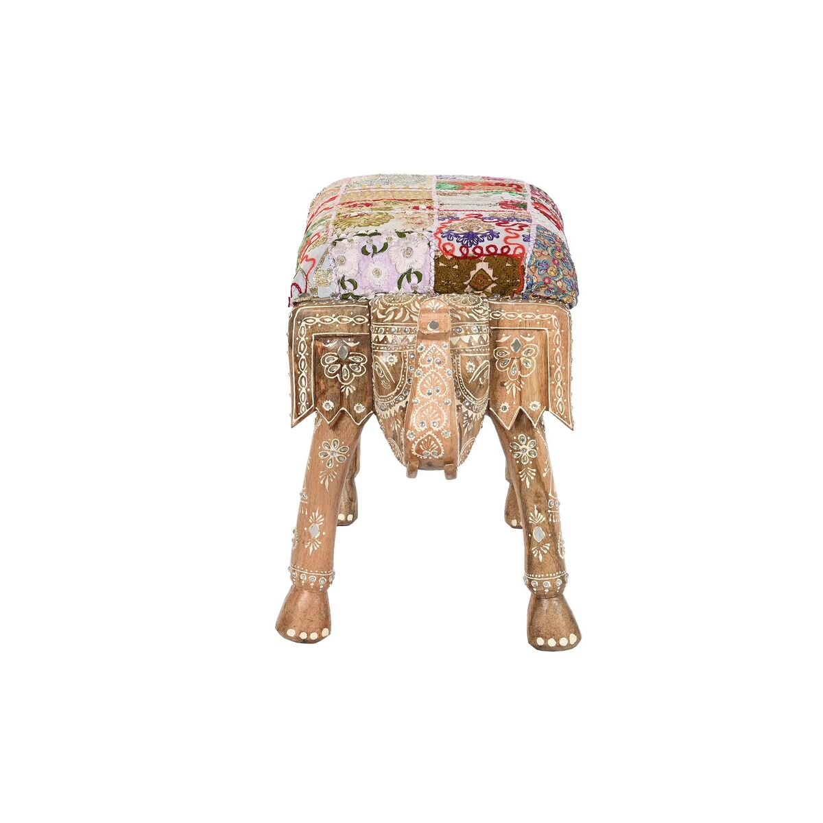 Sittpall DKD Home Decor Multicolour Polyester Mangoträ 65 x 31,7 x 38 cm Elefant - 6