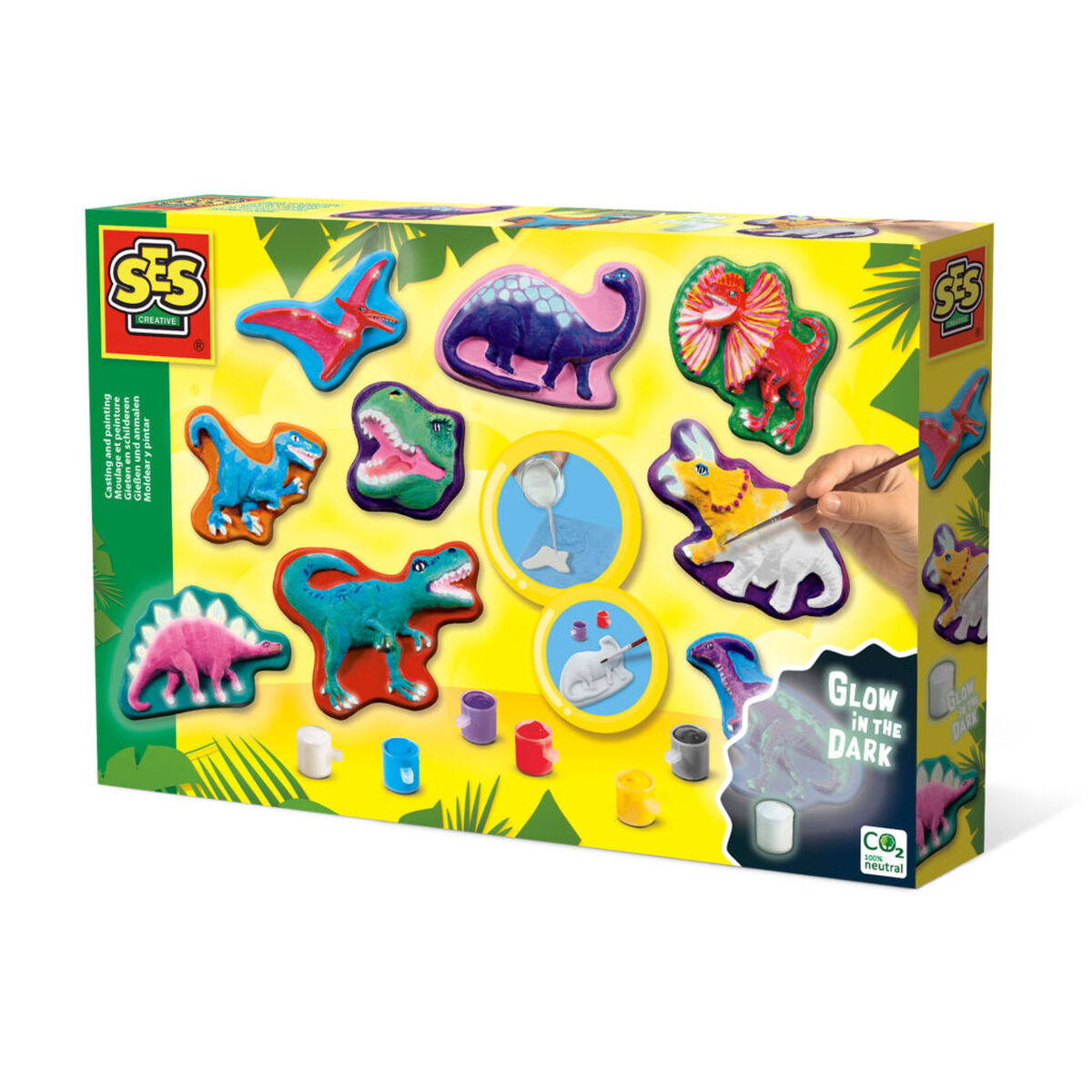 Modell-lera SES Creative   Gjutsats Dinosaurier