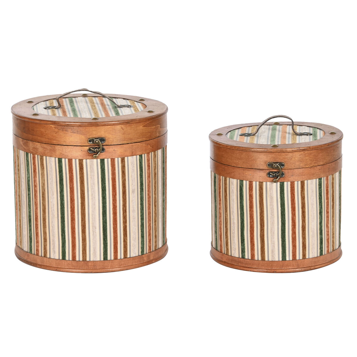Uppsättning med Dekorativa Lådor Home ESPRIT Brun Multicolour Trä 35 x 35 x 33 cm