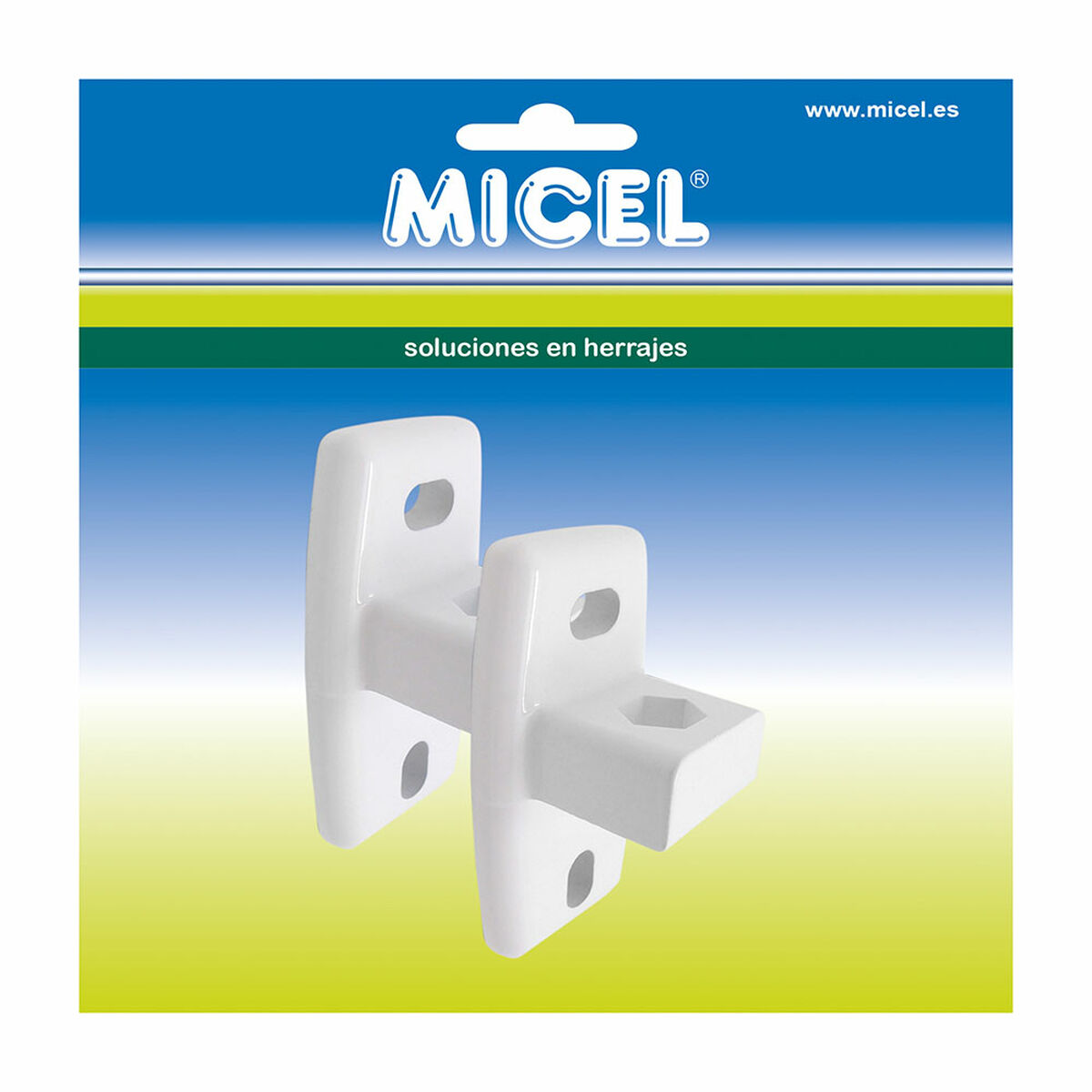Stöd för markis Micel TLD02 Vit 4,4 x 3,82 x 8,6 cm Vägg 2 Delar - 2