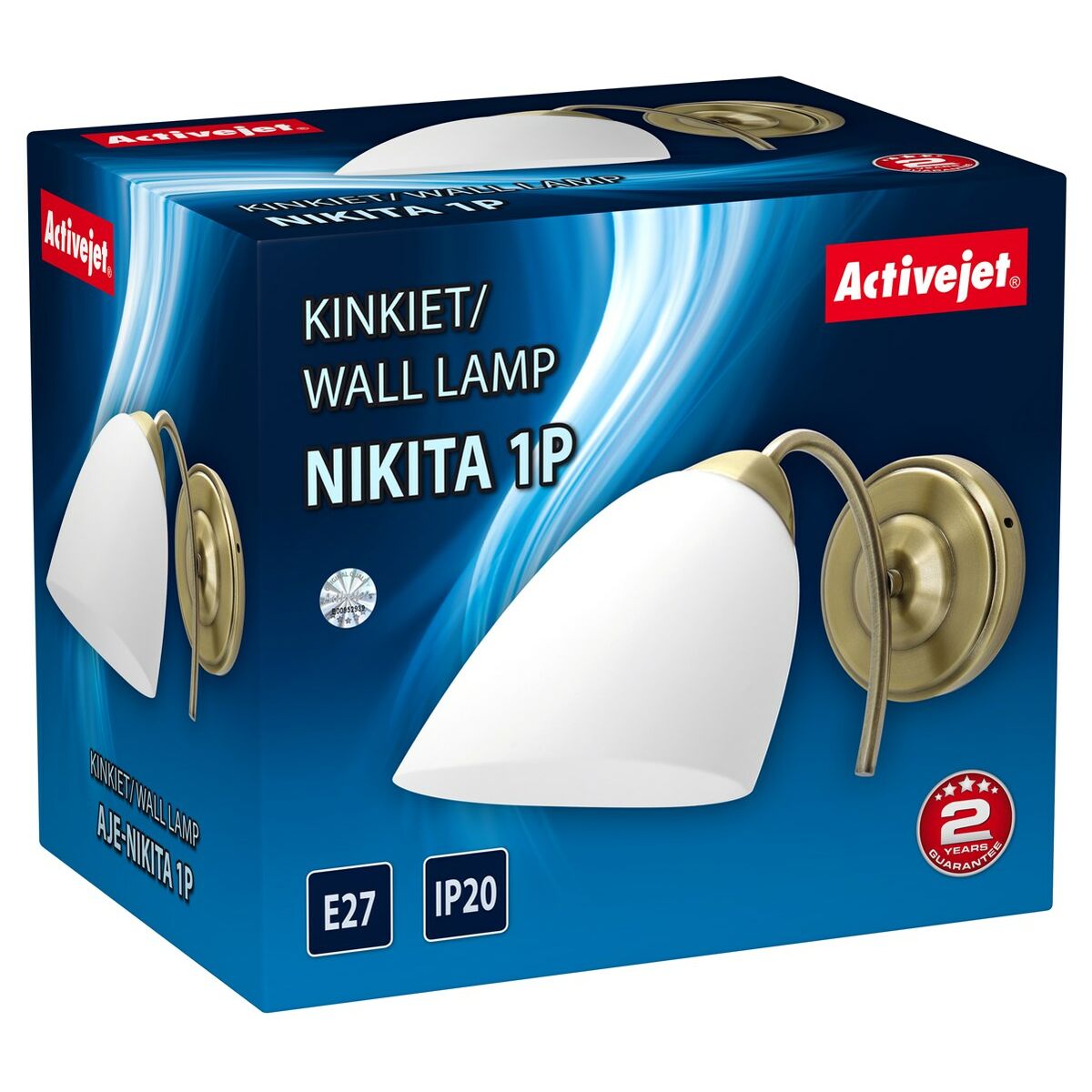 Vägglykta Activejet NIKITA 1P Patyna Vit Metall Glas 60 W 220-240 V 26 x 12 x 12,5 cm 30 x 12 x 15 cm (1 Delar) - 4