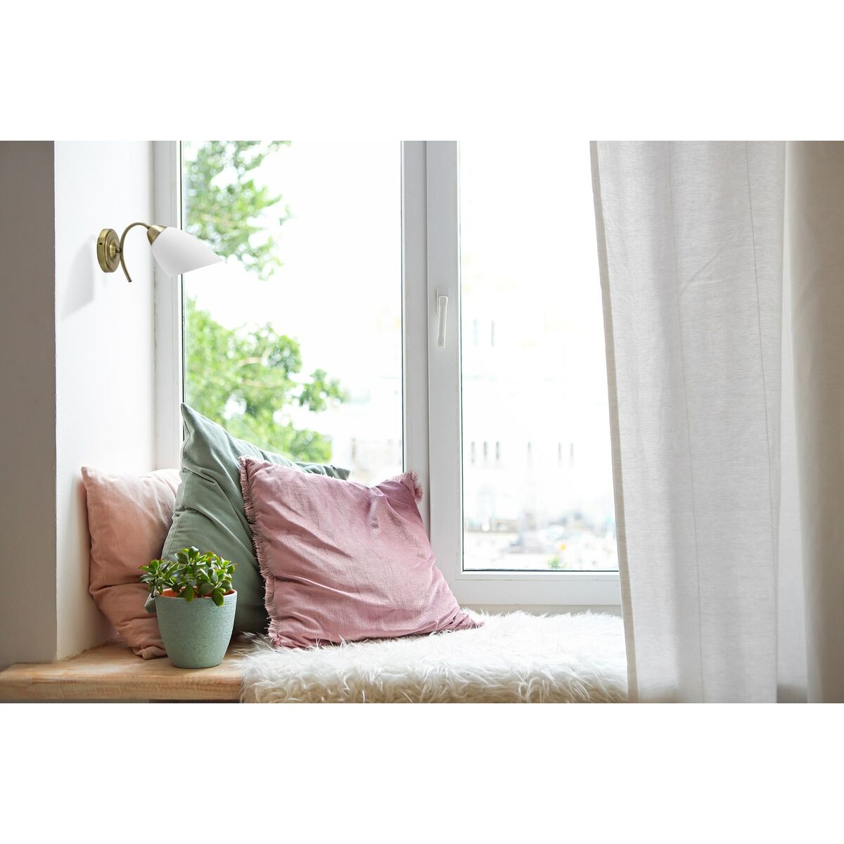 Vägglykta Activejet NIKITA 1P Patyna Vit Metall Glas 60 W 220-240 V 26 x 12 x 12,5 cm 30 x 12 x 15 cm (1 Delar) - 2
