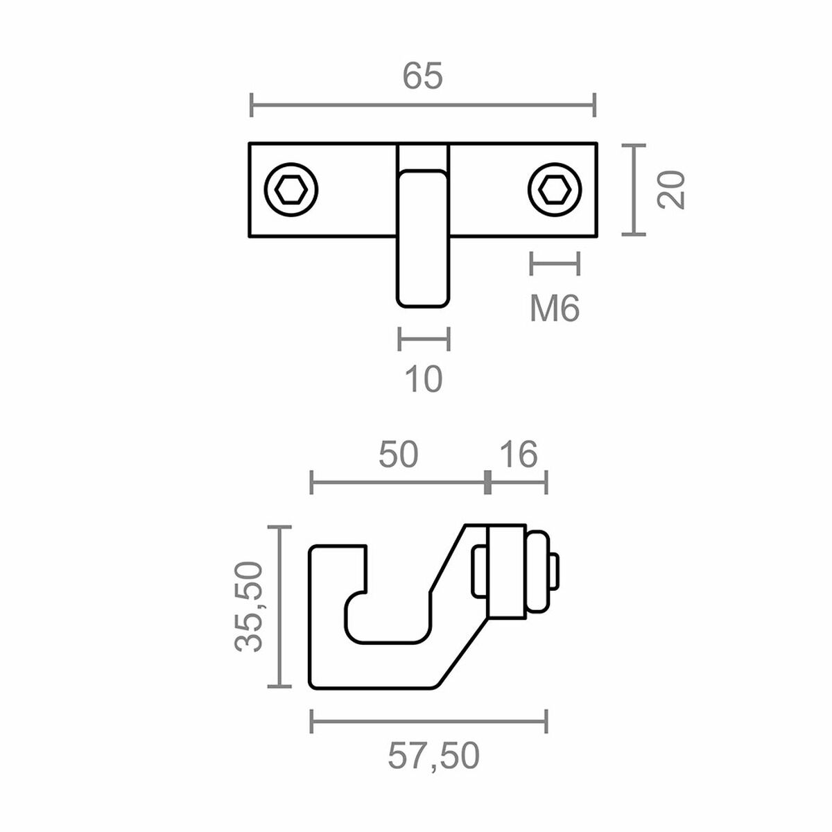 Krok för markis Micel TLD11 Vit 65 x 57,5 x 35,5 mm - 3