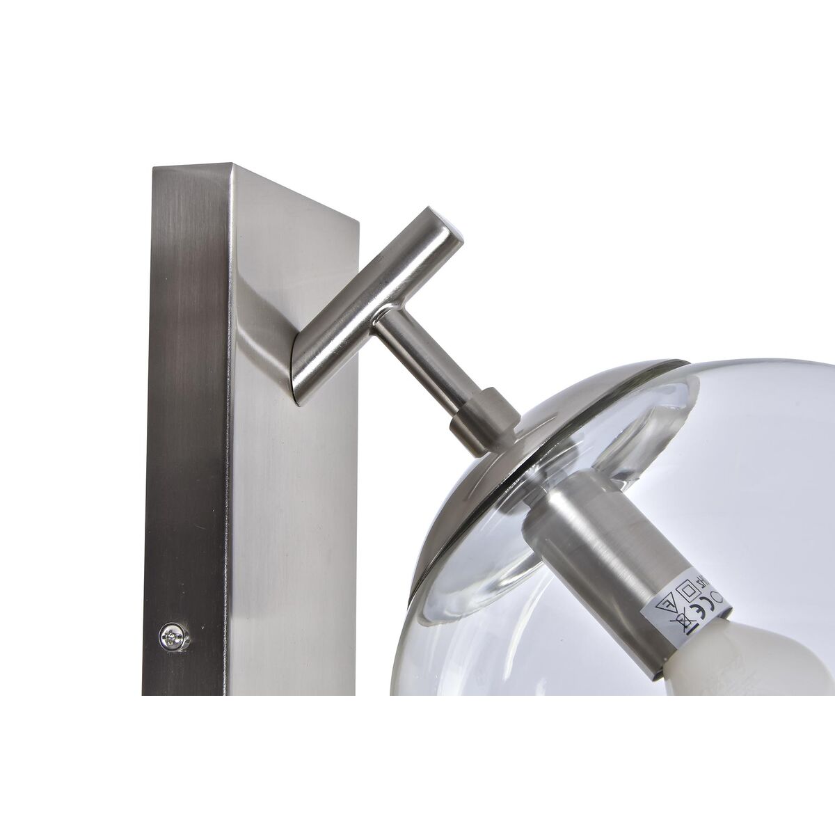 Vägglampa DKD Home Decor 25W Glas Silvrig Metall 220 V (20 x 25 x 27 cm) - 9