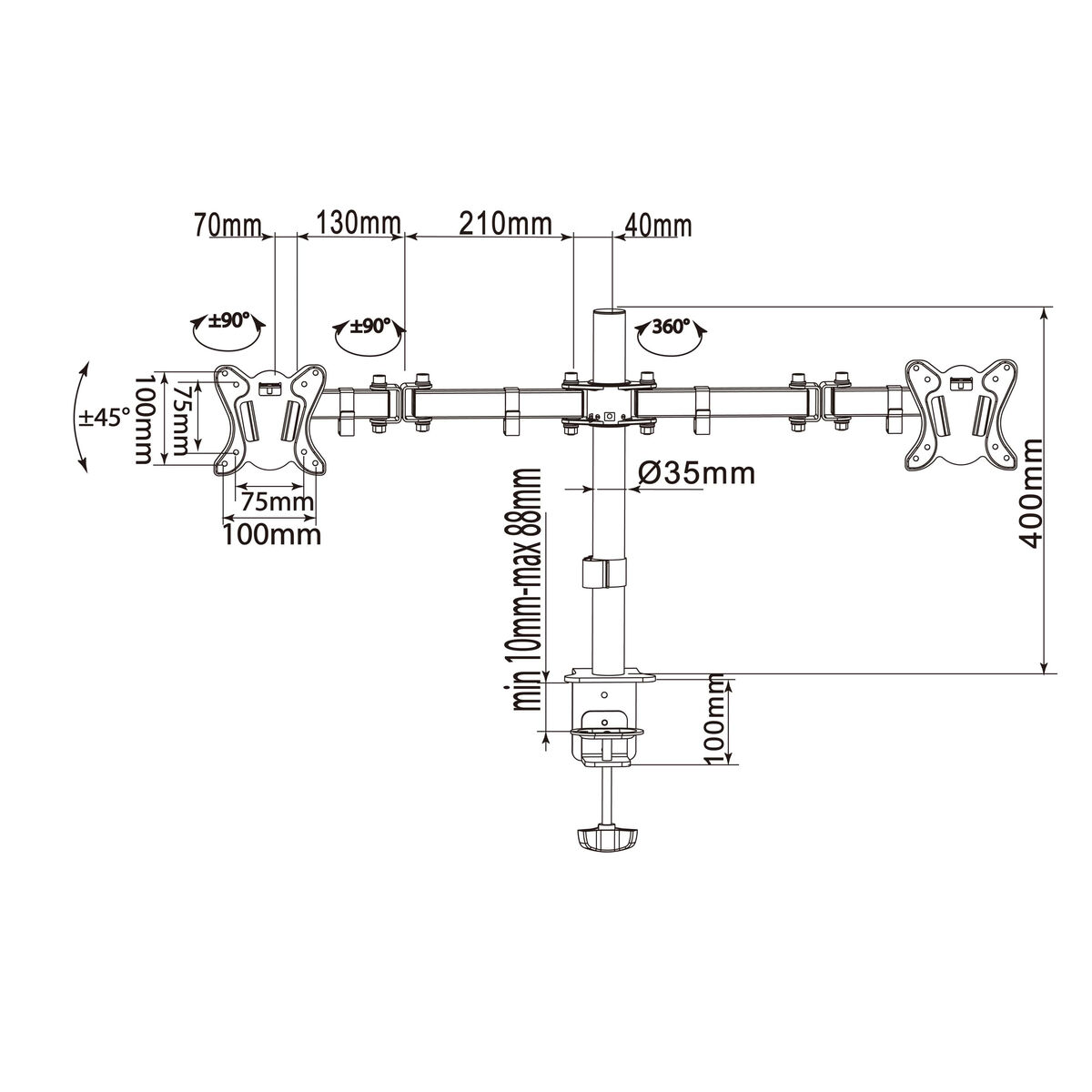 Bordfäste för Skärm Equip 650152 - 2