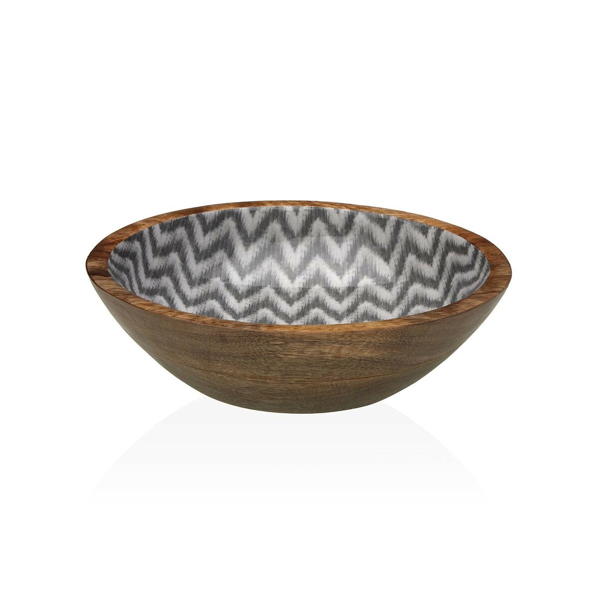 Salladsskål Versa Chevron Bambu Porslin Mangoträ 24 x 7 x 24 cm