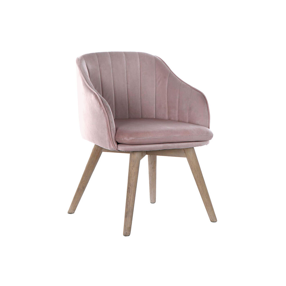 Matsalsstol DKD Home Decor Rosa Naturell 56 x 55 x 70 cm 56 x 55 x 74 cm 56 x 47 x 72,5 cm