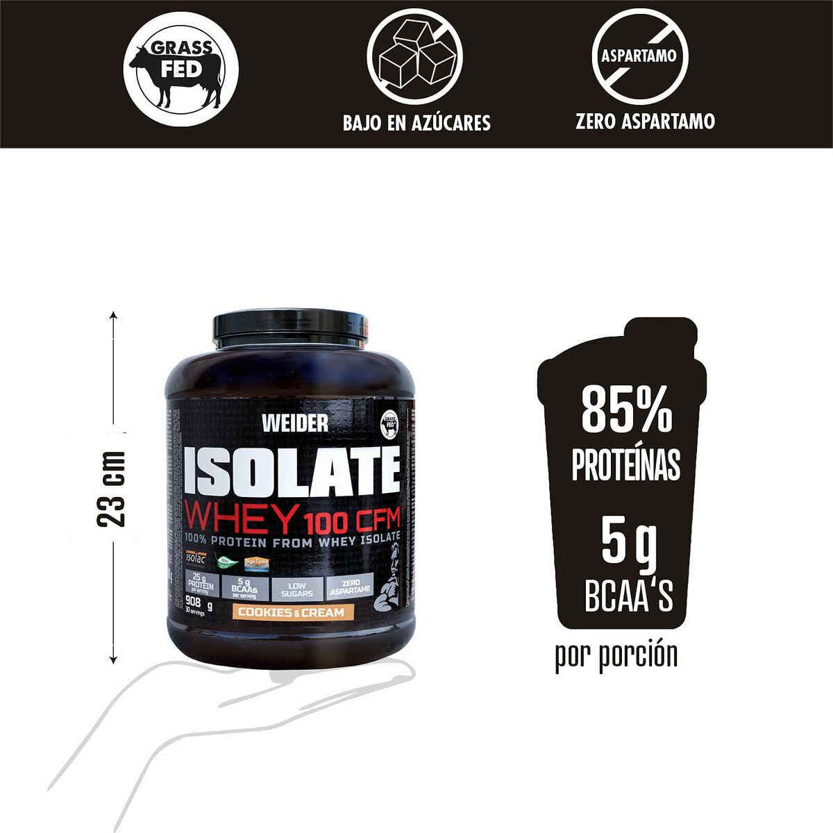 Protein Weider Isolate Whey 100 Cfm Cookies & Cream - 3