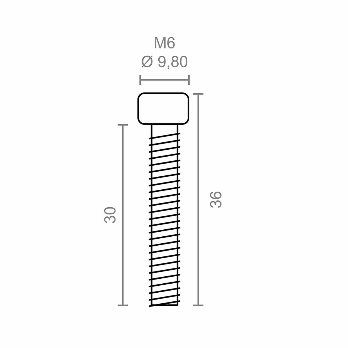 Skruvsats Micel TLD27 9,8 x 9,8 x 30 mm Mekanism för rullgardin - 3