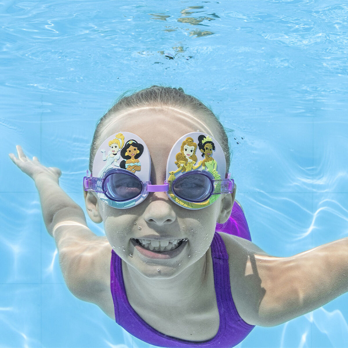 Bestway Barnens simglasögon med silikonrem Prinsessor +3 År Pool och Strand 09115 - 4